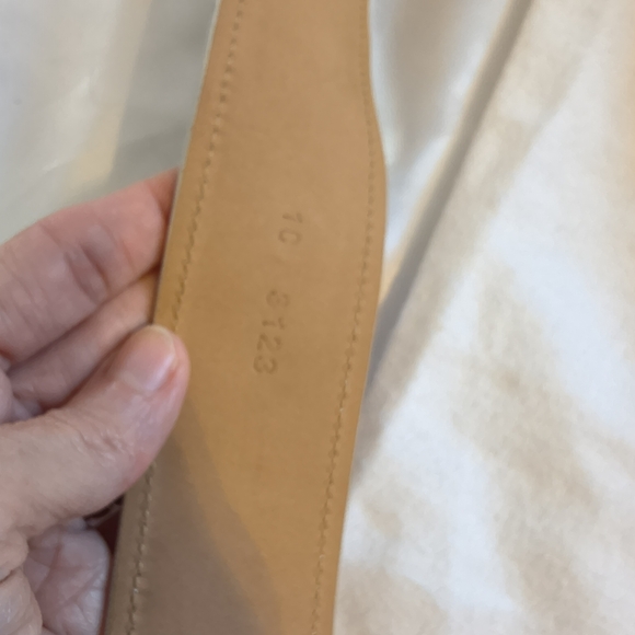 Prada Cream Leather Belt With Silver Hardware Sz 34 US - Picture 6 of 9